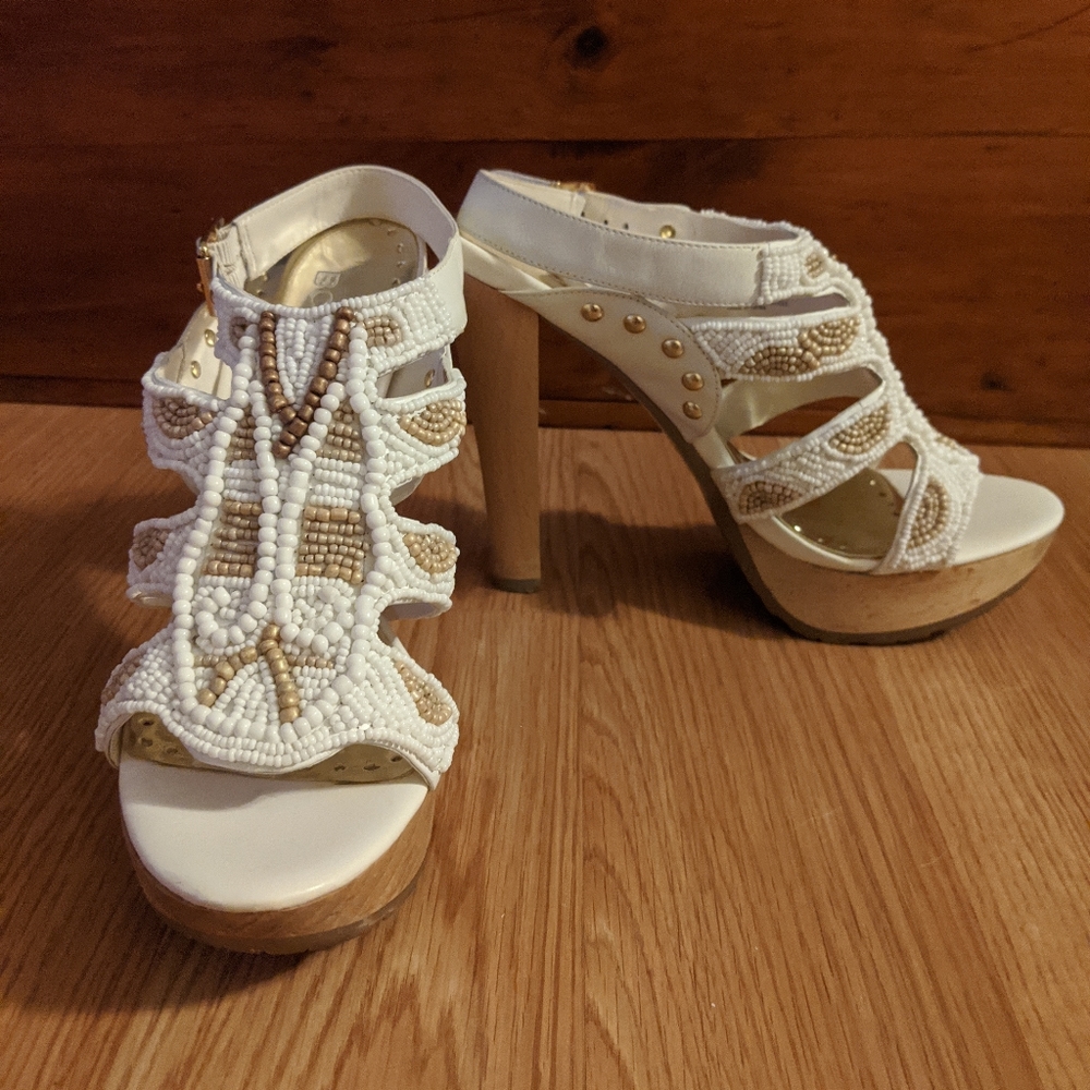 BCBGirls Beaded Platform Sandal